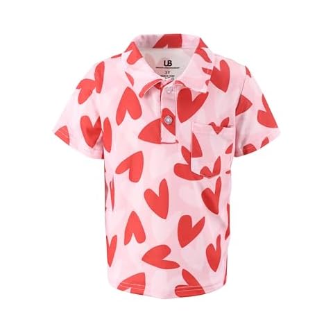 Unique Baby Boys Heart Print Valentines Polo Shirt Cover