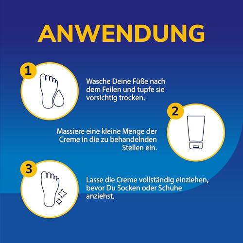 Scholl Hirschtalgcreme 100 ml - Fußcreme gegen Hornhaut und Feuchtigkeitscreme für Hände und Füße, Fußpflege für trockene Haut mit Kamille, Aloe Vera und Rosmarinöl, Hautglättend, PH-Hautneutral