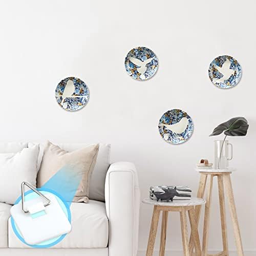 Chihutown 40 Pieces 3.2cm/1.26Inch Invisible Adhesive Plate Hanger, Adhesive Vertical Plate Holders, for Hanging Plates, Art Decor
