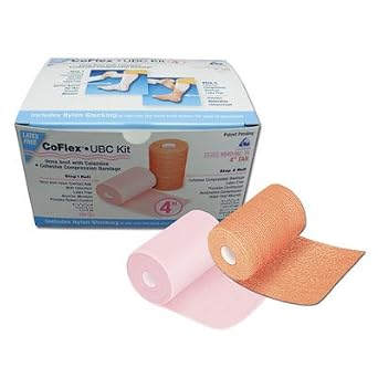CoFlex 8840UBC-TN Unna Boot and Cohesive Bandage with Calamine Box of 8 Sets, 4", 6 yds, Calamine, Latex Free