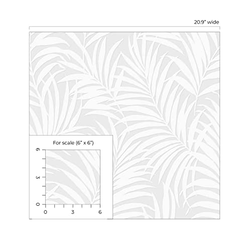 Paintable Tossed Palm Unpasted Wallpaper, Off-White, 20.9 In. W X 33 Ft. L, Pw20200 #TOP6