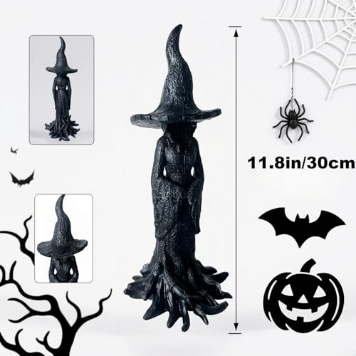 Estatua bruja de Halloween de resina 11.8 pulg miniatura 2