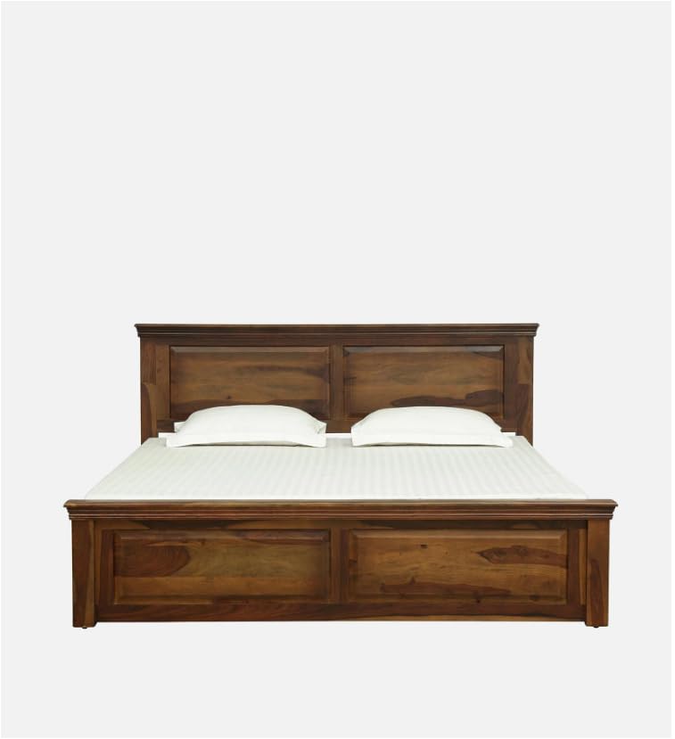 Image of Solid Sheesham Wood Bed Wooden Dreamy Nights Bed for Bedroom and Home Furniture | (Storage Bed -1)
