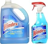 Windex Original Glass Cleaner, 1 spray bottle + 128 fl. oz. Refill - Total 160 fl. oz
