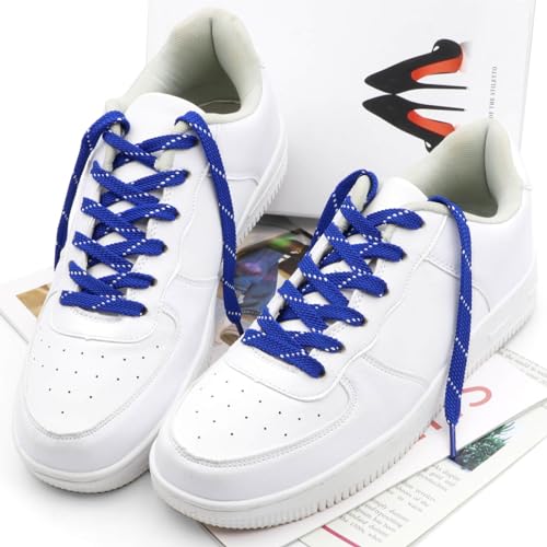 Image of Flat Shoelaces Multicolor Twill Point Thick Shoe Lace Shoestring 2 Pair