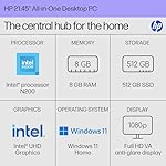 HP 21.45 inch All-in-One Desktop PC, FHD Display, Intel Processor N200, 8 GB RAM, 512 GB SSD, Intel UHD Graphics, Windows 11 Home, Jet Black, 22-dg0340 (2025) - Image 2