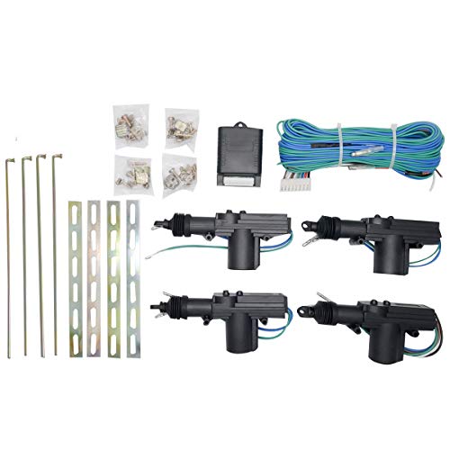 MASO Car Remote Central Locking Kit 4 Doors Keyless Entry System + Anti-Theft Alarm Immobiliser System with Shock Sensor Universal Fits for All Ca