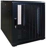 Bon Service DSIT Mini Baie de Serveur 12U avec Porte perforée 600x800x720mm (LXPXH) - Noir