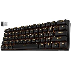 RK ROYAL KLUDGE RK61 Wireless 60% Triple Mode BT5.0/2.4G/USB-C Mechanical Keyboard, 61 Keys Wireless Mechanical Keyboard, Compact Gaming Keyboard w/Software (Hot Swappable Brown Switch, Black)