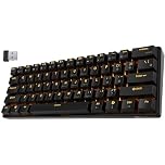RK ROYAL KLUDGE RK61 Wireless 60% Triple Mode BT5.0/2.4G/USB-C Wired Mechanical Gaming Keyboard, Compact 61 Keys Bluetooth Mechanical Keyboard with Software (Hot Swappable Brown Switch, Black)