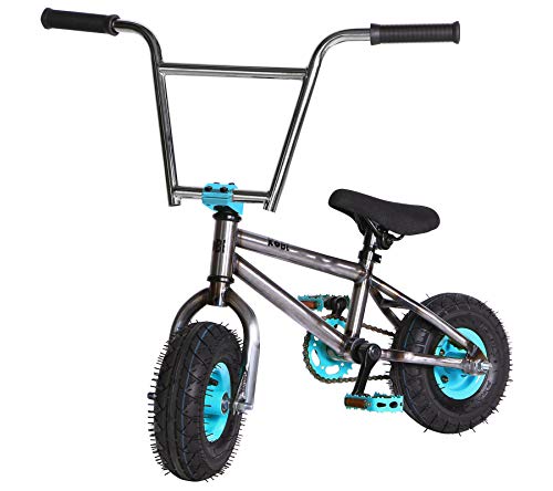 Kobe "Rusty Rat Rod Mini BMX - Raw + Blue - Freestyle, Trick