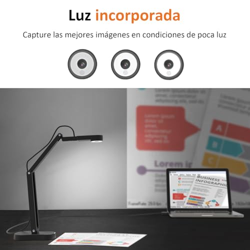 Cámara Gawervan 8MP para Documentos USB con Micrófono y Luz LED - Imagen 5