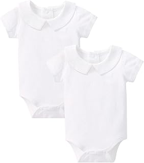 Baby Romper Bodysuits 2-Pack Unisex Soft Cotton One-Piece Outfit for Infant Boys Girls 0-24 Months