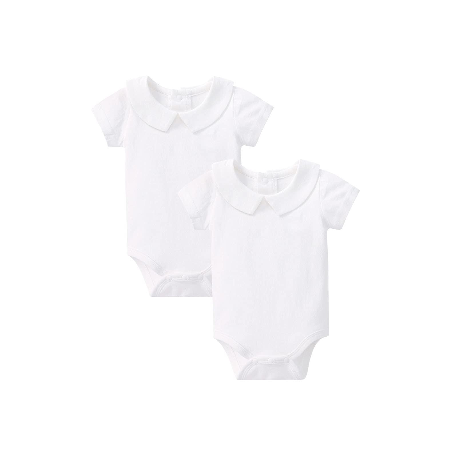 pureborn Baby Girls Boys 2-Pack Bodysuit One-Piece Romper 0-24 Months