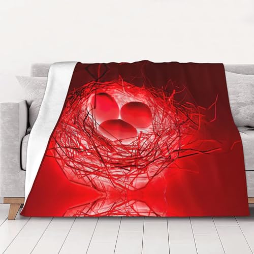 Couverture flanelle douce et légère à motif œufs rouges rigolo - 2