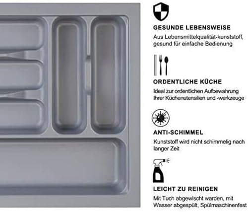 Besteckeinsatz MUHOO Besteckkasten für Schubladen 50er Küche