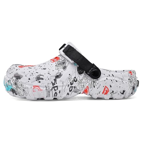 Image of SECHRITE Men's Clogs Athletic Sports Outdoor Slip-on Mules with Cushion Beach Non Slip Home Sandals with Adjustable Back Strap - River Edge