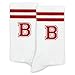 SSQBZU Striped Initial Socks with the Letter ‘B’ in Red, Socks for Adult, Teens, Men&Women, Gifts for Friends, Family, etc., Gifts for Birthday, Back to School, Graduation, Christmas.(226)