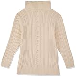 Amazon Essentials Women's Fisherman Cable Turtleneck Sweater (Available in Plus Size), Cream, Large