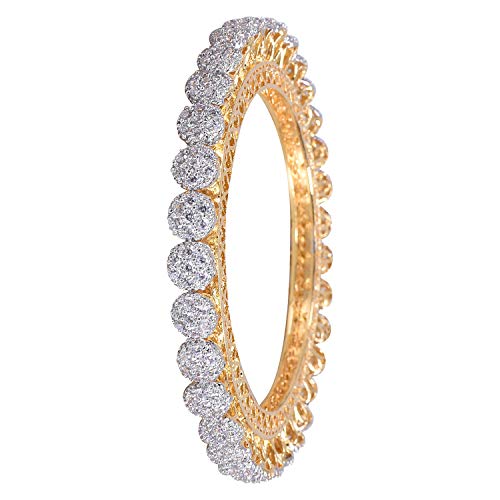 Image of RATNAVALI JEWELS American Diamond Gold Plated CZ /Diamond Pacheli Kada Bangles for Women /Girls RV3191