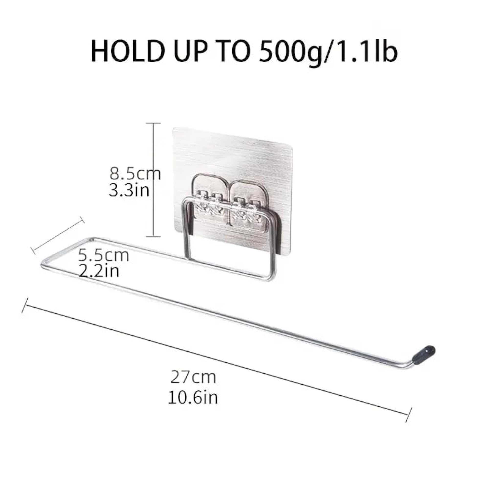 3Pcs Stainless Steel Self Adhesive Toilet Paper Roll Holder
