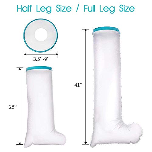 Doact Waterproof Adult Leg Cast Cover for Shower Bath, Cast Protector Keep Cast Bandage Dry, Watertight Cast Bag for Wound Knee Foot Ankle Orthopedic Boot - Full Leg Size 41 Inches