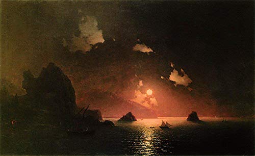 Peintures sur toile Ivan Aivazovsky paysage crépusculaire clair de lune
