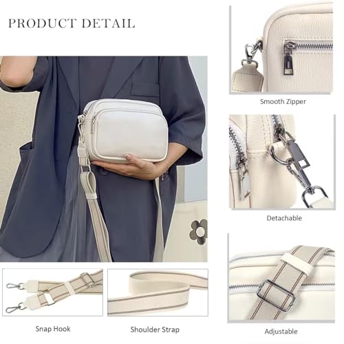 MAMUNU Crossbody Bag for Women, Crossbody Purse with Multi Pockets Zipper, Wide Strap Over Shoulder Handbag for Women Travel4