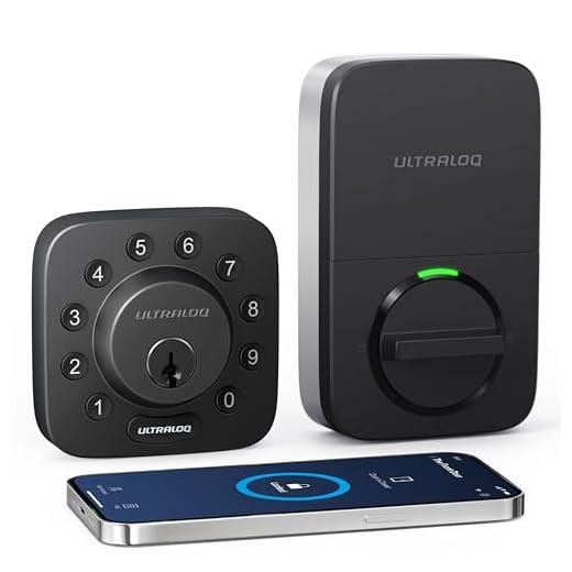ULTRALOQ U-Bolt Smart Lock, 5-in-1 Keyless Entry Door Lock with App Control, Keypad Deadbolt, Auto Unlock, Auto Lock, Smart Door Lock, Smart Locks for Front Door, Smart Deadbolt, Black