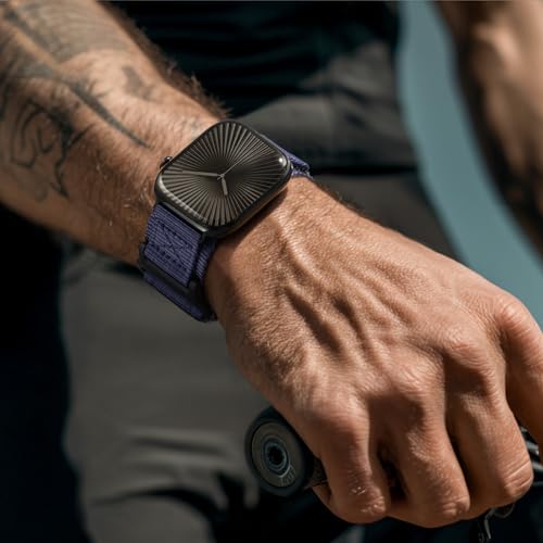 Nereides Compatible with Apple Watch Series 11 Band Series 10/9/8/7/6/5/4/SE/SE2/SE3/Ultra 3/2/1, Nylon Sports Strap with Woven Design for 49mm/46mm/45mm/44mm(L, Blue) by Nereides - Image 2