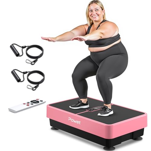 POWET Vibration Plate Exercise Machine for Weight Loss, Woukout & Lymphatic Drainage â€“ Whole Body Vibrating with 99 Speed Levels & 5 Pre-Set Modes â€“ Supports Up to 400lbs, Ideal for Home Use
