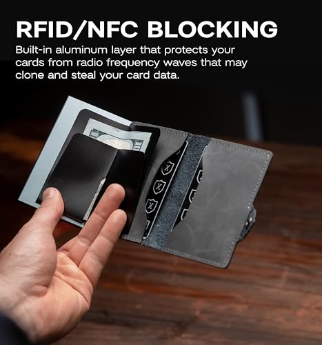 Xclusive Airtag Wallet for Men | Trifold RFID Wallet | Luxurious Card Holder & Minimalist Wallet with Money Clip | Blend of Luxury & Utility in Men’s Wallets | Dark Gray4