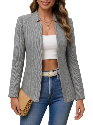Mina Self Herringbone Blazers Jacket Tweed for Women 2025 Fall
