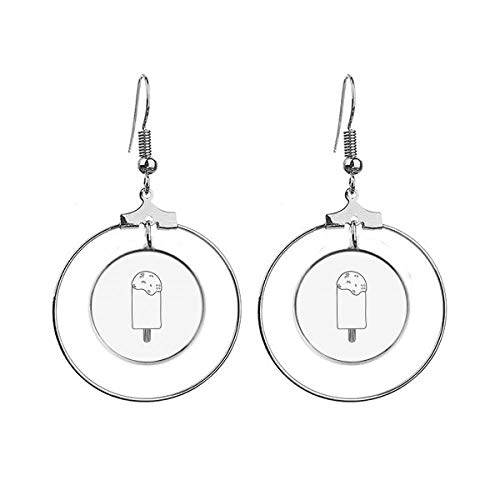 Créoles contour noir et pendentif glace sésame : bijou fantaisie tendance