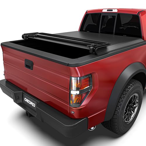 Image of OEDRO Soft Quad Fold Tonneau Cover Truck Bed Covers Compatible with 2009-2014 Ford F-150 F150 6.5ft Bed