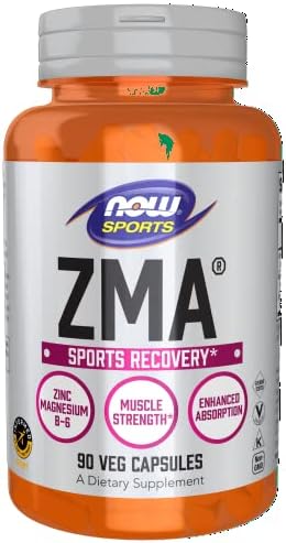 NOW Sports Nutrition, ZMA (Zinc, Magnesium and Vitamin B-6), Enhanced Absorption, Sports Recovery*, 90 Capsules