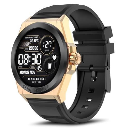 Bebinca Smartwatch Uomo, 1,32 Orologio Fitness con Effettua/Risposta Chiamate, IP68 Impermeabile, Sonno Cardiofrequenzimetro, Contapassi/Cronometro/Impermeabil IP68 per Android iOS(Nero Oro)