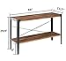 O&K FURNITURE Industrial Rustic 2-Tier Occasional Console Sofa Table for Living Room & Entryway, Brown Finish(1-Pcs)