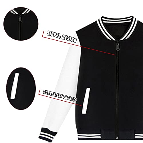 Jeecoin Boys Girls Bomber Jackets Varsity Jacket Kids Baseball Softball Football Sweatshirt Zip Up Sports Coat With Pockets #TOP2