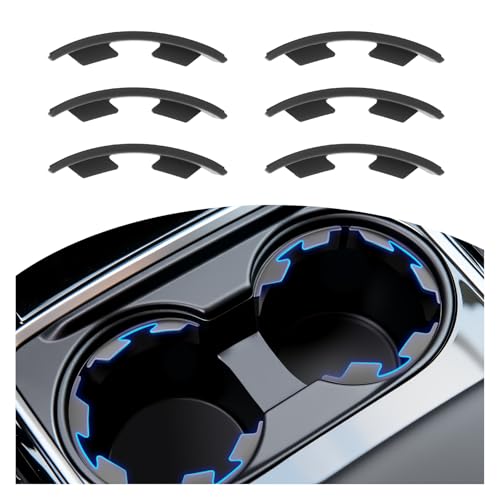 6PCS Upgraded Silicone Car Cup Holder Insert with Arc Leaf Design Soft Cupholder Insert for Car to Reduce Cup Sliding & Shaking Large Adhesive Backing Cups Holder Inserts for Cars