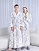 LOCIIXAT Women's Warm Fuzzy Sherpa Fleece Robes Long Plush Bathrobe Flowered Jacquared House Coat Shawl Collar, Grey XL