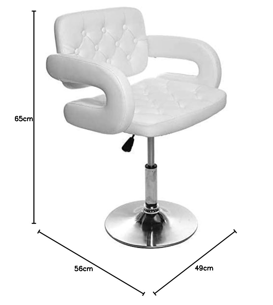 Cris Nails - sillón Profesional de peluquería, 360º giratoria con Base Fijo de Metal, Asiento Suave y cómodo de Material Piel