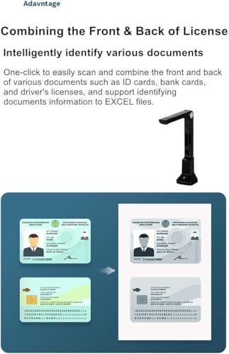 Scanner USB 10MP de document A4 et caméra de numérisation portable avec fonction OCR intégrée