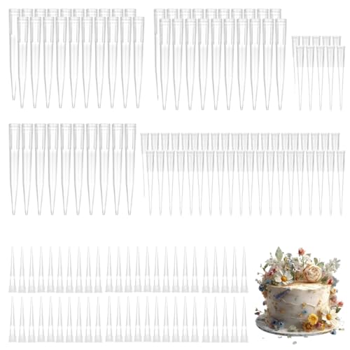 NOPKESV 150 unidades, Fácil disposición de flores para decoración de pasteles y arreglos florales, tubos de plástico reutilizables de tres tamaños, púas de flores (3 tamaños)