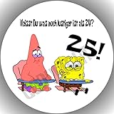 Fondant Tortenaufleger Tortenbild Geburtstag kompatibel mit Spongebob 25er Geburtstag NEU K2