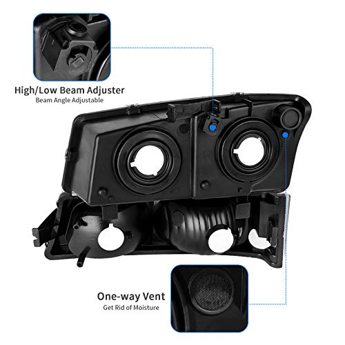 Image of DWVO Headlight Assembly Compatible with 03 04 05 06 Chevy Avalanche Silverado 1500 1500HD 2500 2500HD 3500 /07 Chevrolet Silverado Classic Pickup Headlamp (Chrome Housing Clear Reflector Clear Lens)
