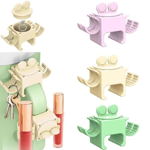 3 piezas para soporte de copa Stanley, gancho de mango 3 en 1, soporte para anillos y joyas, gancho de doble cara, organizador de almacenamiento de brillo de labios de viaje para vaso Stanley (3