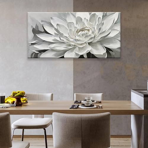 Image of TAIJXAGSG Canvas Art Wall Decor lotus Print Paintings Flower White Wall Art Prints Decor Ready To Hang For Bathroom Bedroom And Office Kitchen Home Decor Artwork 20 inch x 40 inch