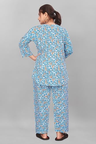 Image of Women's Pure Cotton Top and Pyjama Set