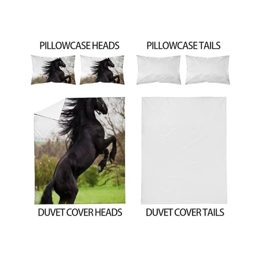 Housse de couette super king poney microfibre anti-plis taies d'oreiller lit garçon 260x220 - 4